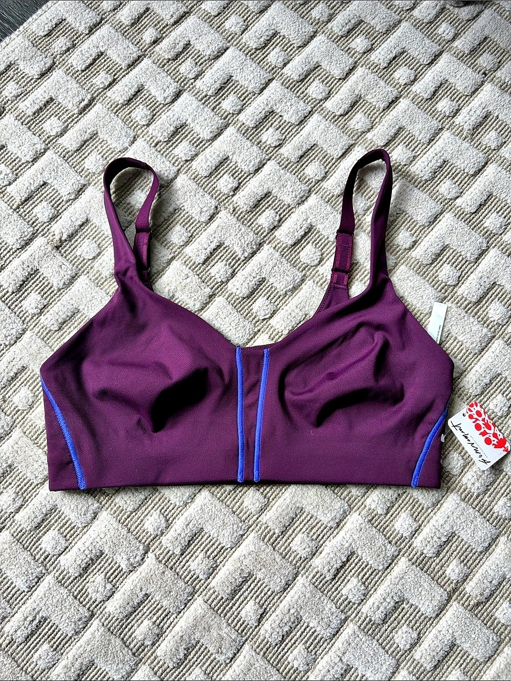 Free People Movement Level Up Sports Bra in Purple & Blue Size Medium NWT